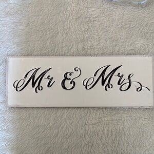 Hobby Lobby Black and White 'Mr & Mrs' Metal Wall Art